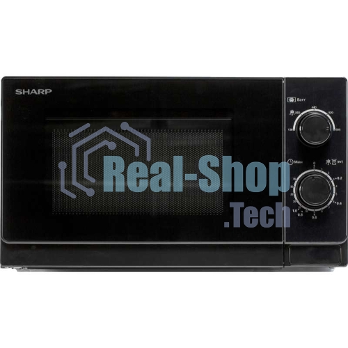 Микроволновая печь Sharp R-2000RK черный, 20 л, 800 Вт, переключатели - поворотный механизм