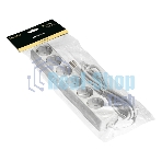 Удлинитель ExeGate ECE-6-3W (EX285833RUS), белый, 3 м, евровилка с заземлением, 6 евророзеток с заземлением, 2200 Вт