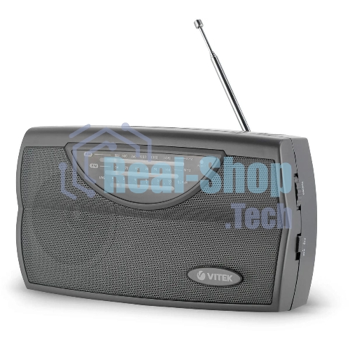 Радиоприемник Vitek VT-3591 (GY) LED индикатор Телескопическая антенна Тип батареек	UM-1