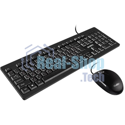 Комплект клавиатура + мышь SVEN KB-S320C клавиатура и мышь черные (USB, 105 кл, 4 кнопки, 1000 dpi)