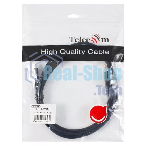 Кабель USB 2.0 A-->mini-B 5P (1.8 м) черный, Telecom TC6911BK-1.8M