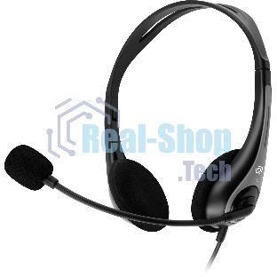 Гарнитура Oklick HS-M300 чёрный/серый, проводная, USB