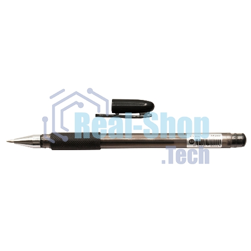 Ручка гелевая Silwerhof ADVANCE 026158-02 d=0.5мм, черные чернила, коробка картонная, сменный стержень, линия 0.3мм, резиновая манжета