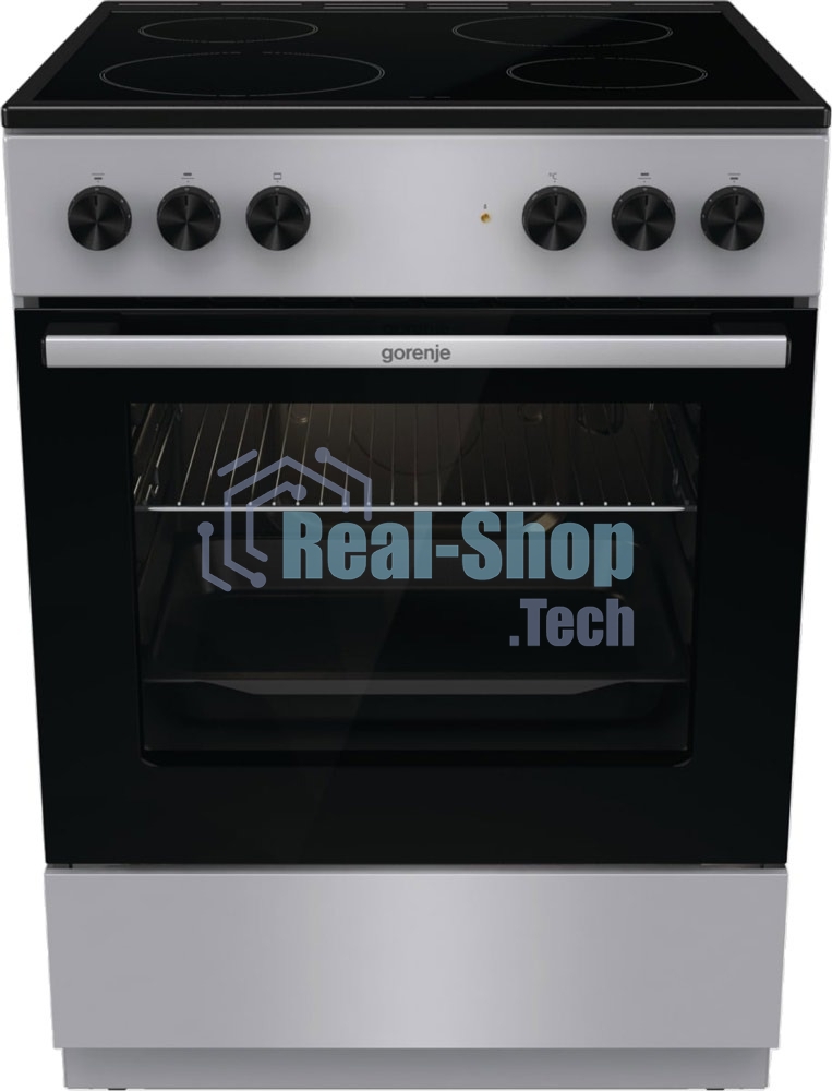 Плита электрическая Gorenje GEC6A11SG серый, конфорок 4 электрических, духовка 65 л, 60 см x 85 см x 60 см