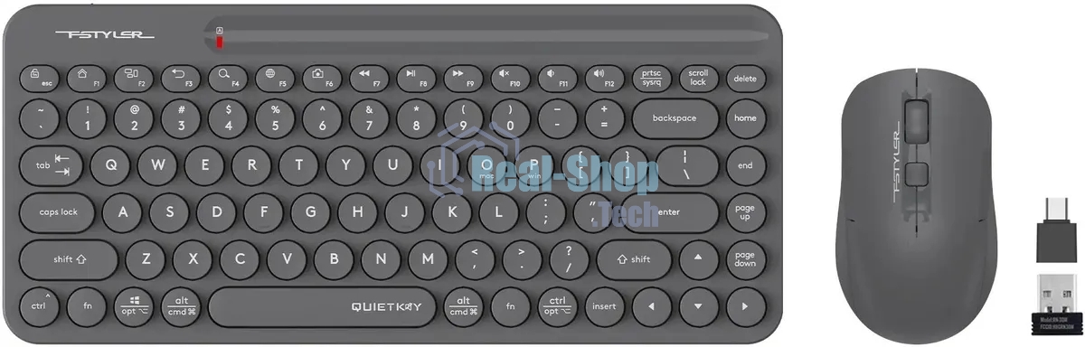 Комплект клавиатура+мышь A4Tech FStyler FG3200 Air2 беспроводной, USB, 2000 DPI, серый