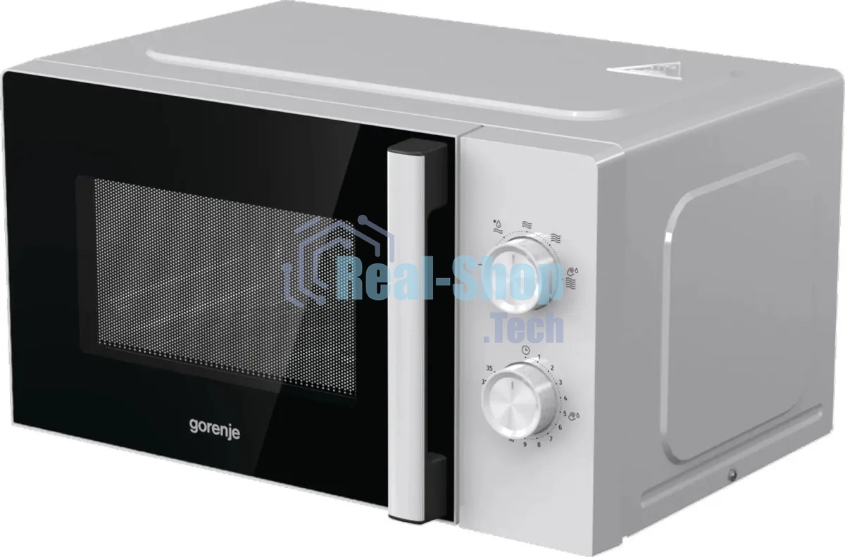 Микроволновая печь Gorenje MO20E1WH белый, 20 л, 800 Вт, переключатели - поворотный механизм