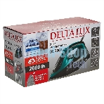 Утюг Delta Lux DE-3000 черный/бирюзовый, 2000 Вт, 20±5 г/мин, 130 г/мин, 320 мл