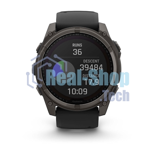 Смарт-часы Garmin Fenix 8 Solar Sapphire титановый угольно-серый DLC, черный 51мм