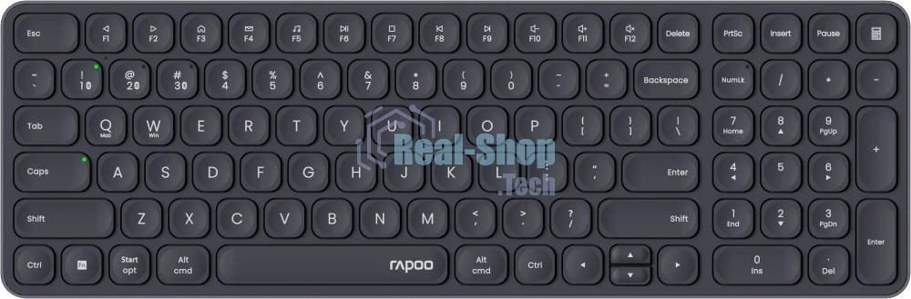 Клавиатура Rapoo E9310M беспроводная, Bluetooth, радиоканал, серый