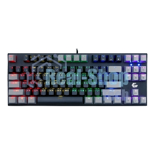 Клавиатура проводная механическая Gembird KB-G600-1, 87кл, Rainbow, коричн.свитчи, 1.8м, черная