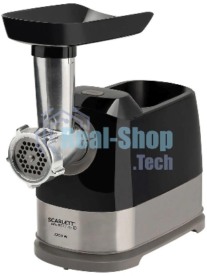 Мясорубка электрическая Scarlett SC-MG45S66 черный, 2200 Вт, 2.5 кг/мин, реверс, защита от перегрузки, насадки - 4
