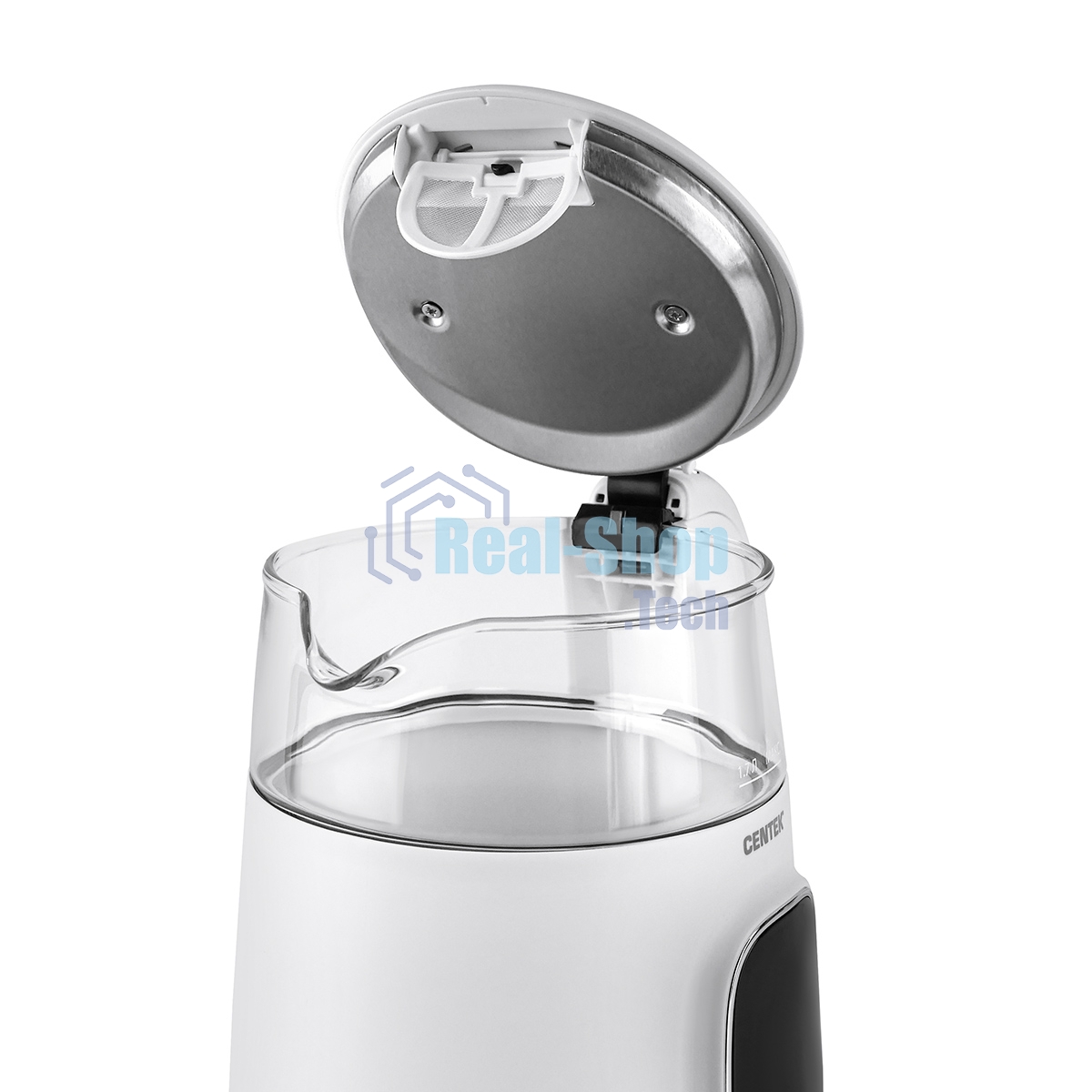 Электрочайник Centek CT-0052 белый, 1.7 л, 2200 Вт, скрытый нагревательный элемент, поддержание температуры