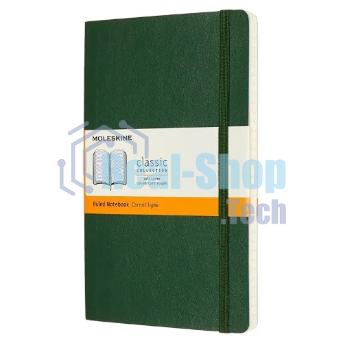 Блокнот Moleskine CLASSIC SOFT QP616K15 Large 130х210 мм 192 стр. линейка мягкая обложка зеленый