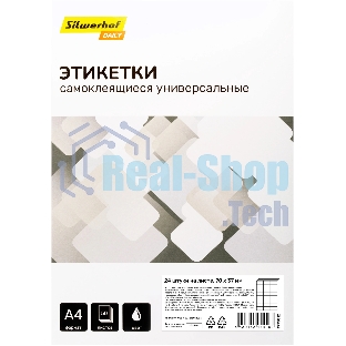 Этикетки Silwerhof A4 70x37 мм 24 шт на листе/50л./белый матовое самоклей. универсальная