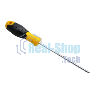 Крестовая отвертка Deli DL635150 PH1x150мм CR-V, Двухкомпонентная ручка. Хромированная.