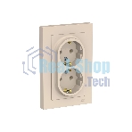 Розетка 2-м AtlasDesign с заземл. 16А в сборе беж. SchE ATN000224