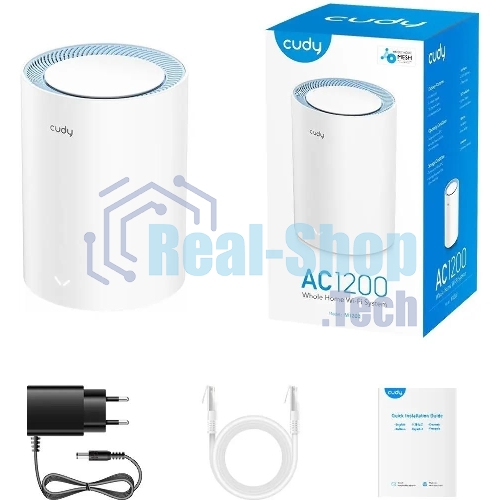 Бесшовный Mesh роутер Cudy M1200(1-Pack) AC1200 10/100BASE-TX белый