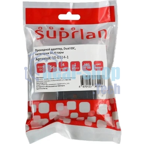 Адаптер Suprlan 10-0314-1, проходн.RJ45 кат.5E UTP, стальной