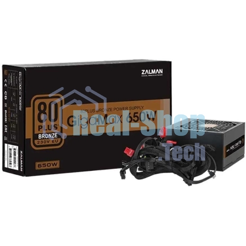 Блок питания Zalman ZM650-GVII Retail, 650Вт, 80 PLUS Bronze, 120мм, черный