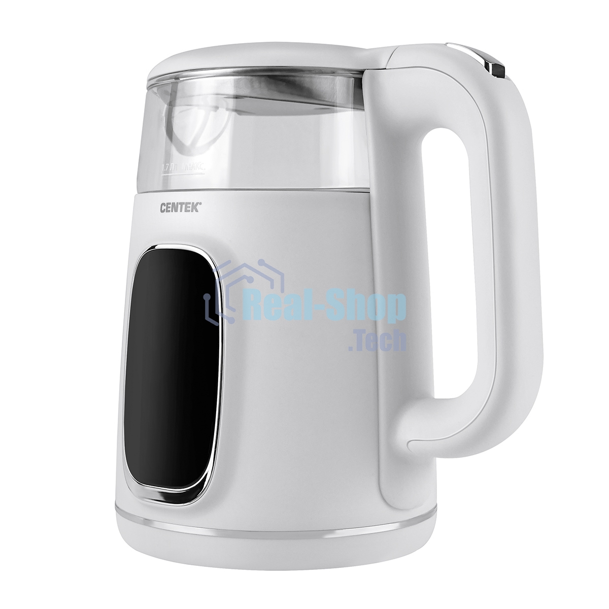 Электрочайник Centek CT-0052 белый, 1.7 л, 2200 Вт, скрытый нагревательный элемент, поддержание температуры