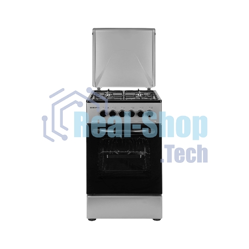 Плита комбинированная Kraft KF-FSK5302ES серый, конфорок 4 газовых, духовка 58 л, 50 см x 85.5 см x 55 см
