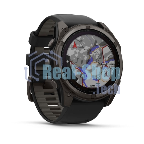 Смарт-часы Garmin Fenix 8 Solar Sapphire титановый угольно-серый DLC, черный 51мм