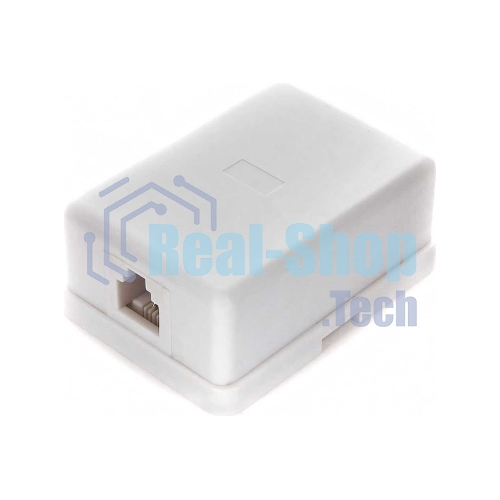 Розетка телефонная TA-101 RJ-11 (6P4C) внешняя 1 порт, белый