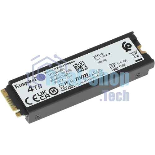 Накопитель SSD Kingston Fury Renegade, 4Tb, PCIe 4.0 x4, M.2 2280, NVMe, R/W 7300/7000, с радиатором