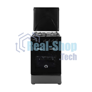 Плита газовая Kraft KF-FSK5301GbL черный, конфорок 4 газовых, духовка 58 л, 50 см x 85.5 см x 55.6 см