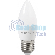 Лампа светодиодная EUROLUX LL-E-C37-6W-230-4K-E27 свеча