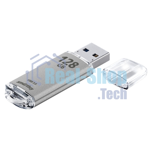Флешка USB Smartbuy V-Cut Silver (SB128 GbVC-S3), 128Gb, USB 3.0, R/W 75/30, серебристый