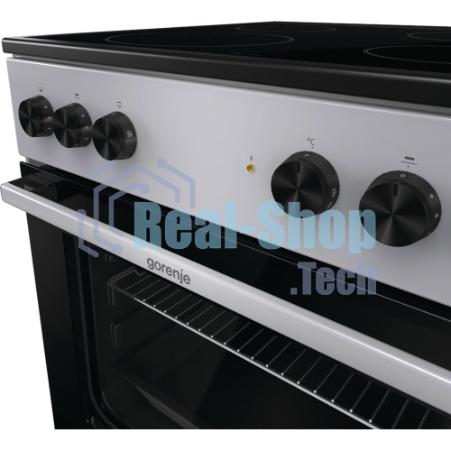 Плита электрическая Gorenje GEC6A11SG серый, конфорок 4 электрических, духовка 65 л, 60 см x 85 см x 60 см