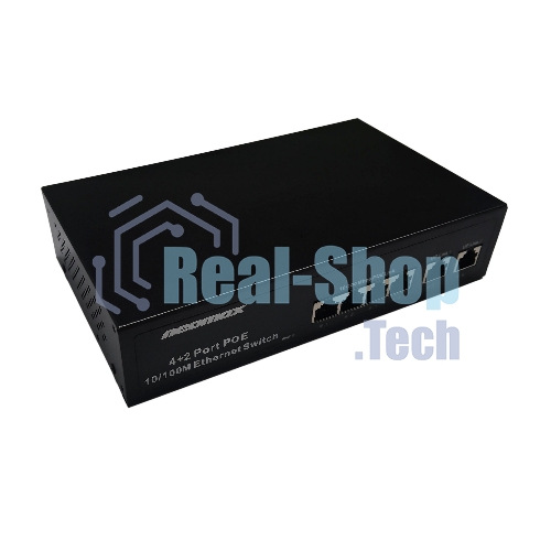 Коммутатор неуправляемый NEOMAX NMS-106PoE-100-S, 6 портов 100 Mbps, 4xPoE, металл