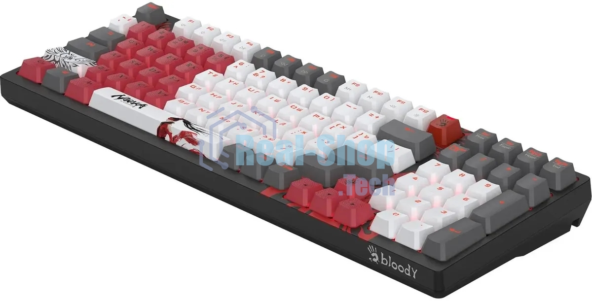 Клавиатура A4Tech Bloody S98 Naraka BLMS Plus проводная, USB Type-A, чёрный/красный