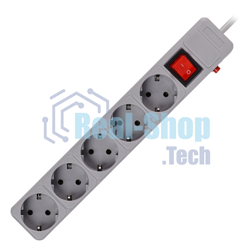 Сетевой фильтр Smartbuy (SBSP-5-18-G) 5 гн х 1,8 м серый