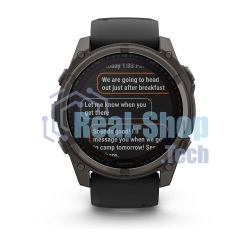 Смарт-часы Garmin Fenix 8 Solar Sapphire титановый угольно-серый DLC, черный 51мм