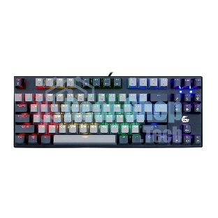 Клавиатура проводная механическая Gembird KB-G600, 87кл, Rainbow, красн.свитчи, 1.8м, черная
