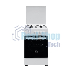 Плита газовая Kraft KF-FSK5301GW белый, конфорок 4 газовых, духовка 58 л, 50 см x 85.5 см x 55.6 см