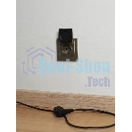 Розетка 1-местная BRITE IEK РСбш10-3-БрШ (BR-R16-16-K37) с заземлением, с защитными шторками и крышкой, 16А, IP20, шампань
