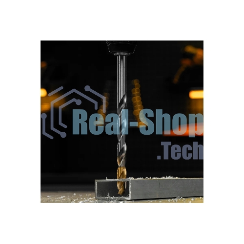 Сверло спиральное по металлу Denzel 12 x 205 мм, Р6М5, Golden Tip, удлиненное