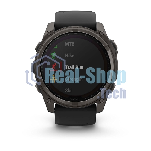 Смарт-часы Garmin Fenix 8 Solar Sapphire титановый угольно-серый DLC, черный 51мм
