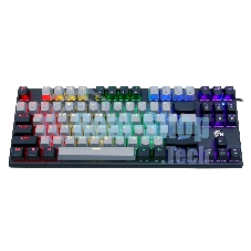 Клавиатура проводная механическая Gembird KB-G600, 87кл, Rainbow, красн.свитчи, 1.8м, черная