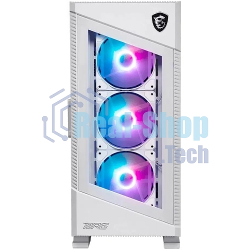 Компьютерный корпус MSI MPG VELOX 100R белый, Global, 2xUSB 3.0, 1xType C, 4x120мм ARGb Fan, ARGb