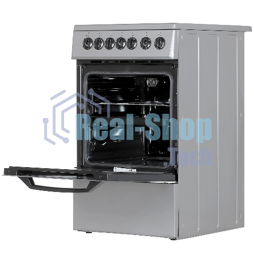 Плита электрическая Beko FFSE57114GS серебристый, конфорок 4 шт, духовка 55 л, 50 см x 85 см x 60 см