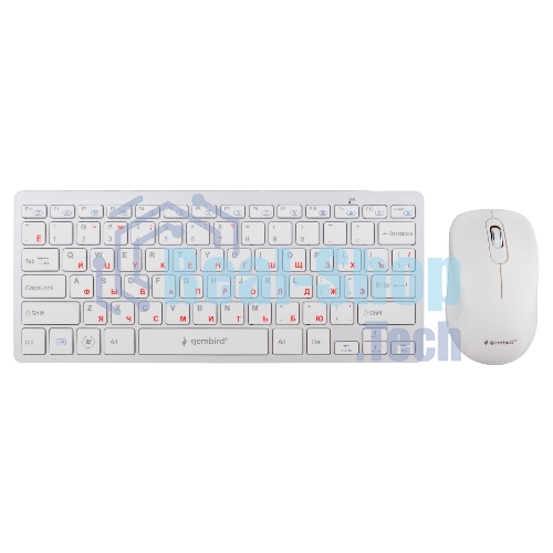 Комплект клавиатура+мышь Gembird KBS-7001-RU беспроводной, USB, 1600 DPI, белый