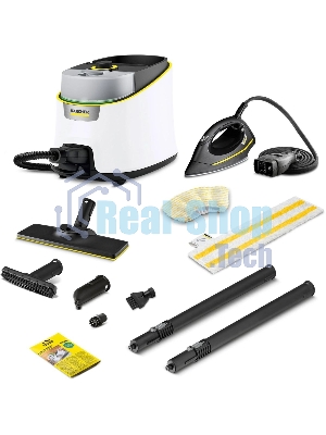 Пароочиститель Karcher SC 4 Deluxe Iron EasyFix белый, напольный, 2200 Вт, 60 г/мин, 1300 мл