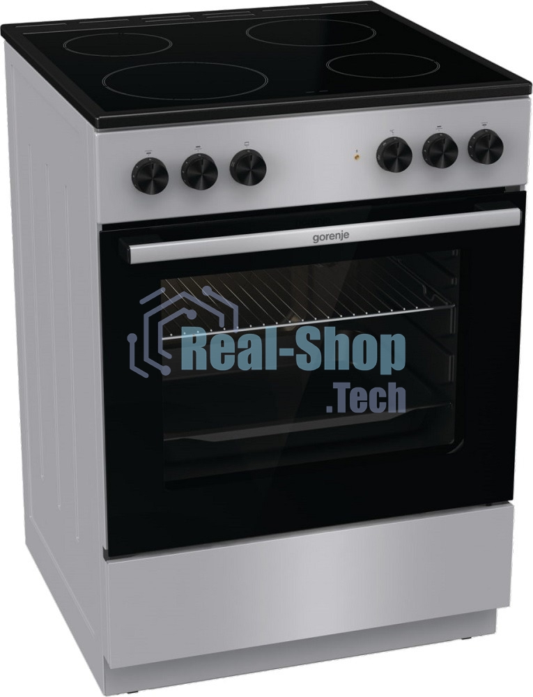 Плита электрическая Gorenje GEC6A11SG серый, конфорок 4 электрических, духовка 65 л, 60 см x 85 см x 60 см
