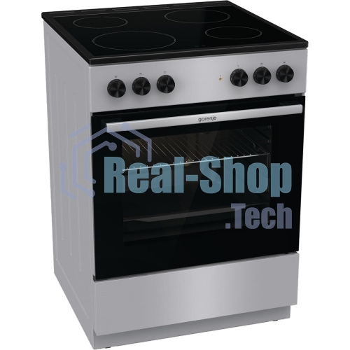 Плита электрическая Gorenje GEC6A11SG серый, конфорок 4 электрических, духовка 65 л, 60 см x 85 см x 60 см