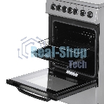 Плита электрическая Beko FFSE57114GS серебристый, конфорок 4 шт, духовка 55 л, 50 см x 85 см x 60 см