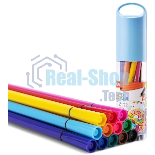 Фломастеры Deli EC156-12 ColoRun 12 цветов, пластиковая туба